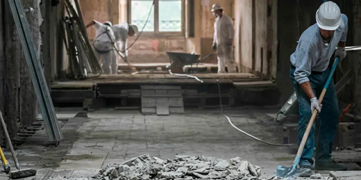 fire damage restoration professionals performing structural cleanup and restoration after a fire in Cleveland, OH
